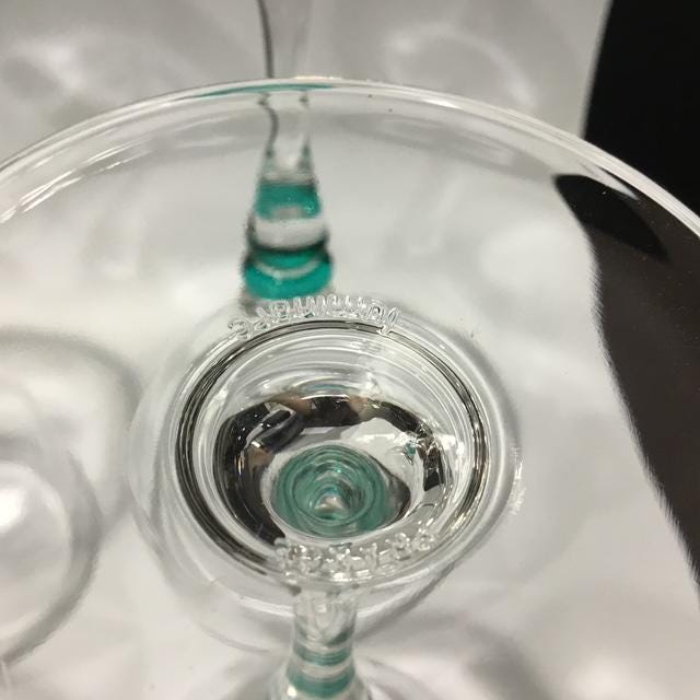 Vintage Luminarc France, Green Bubble Wine Glasses, Set of 6