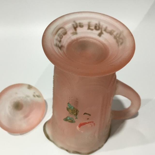 Vintage Australian crown crystal Owl Feather pink depression glass jug Etherden