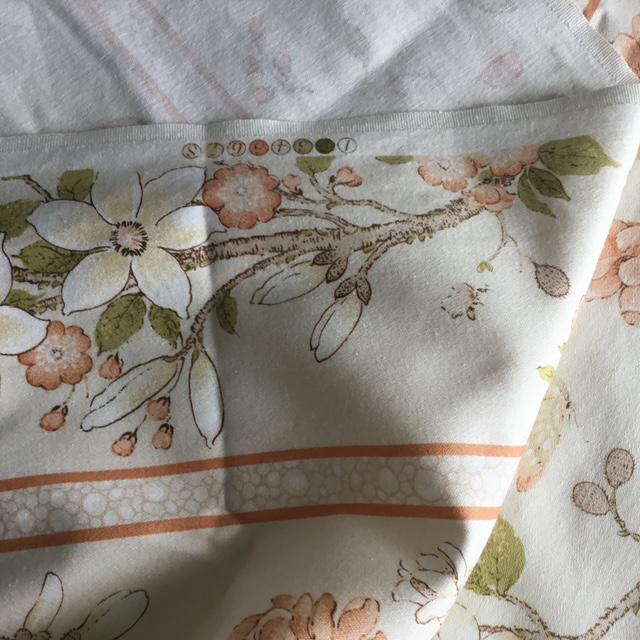 Rare Vintage Sheridan Floral Fabric, English Screen-Printed Cotton, 2m, Retro Home Décor