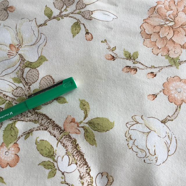 Rare Vintage Sheridan Floral Fabric, English Screen-Printed Cotton, 2m, Retro Home Décor