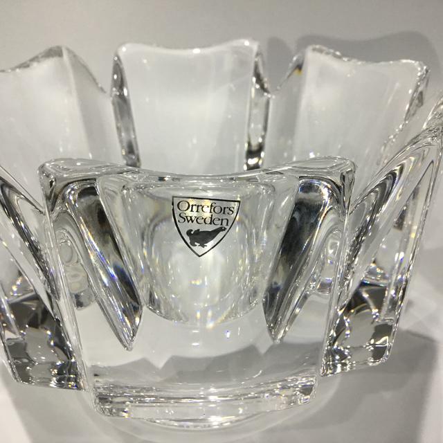 Vintage Orrefors Sweden Art Glass, Designer Initials of Lars, Original Sticker, Scandinavian Crystal, 14cm by 10cm