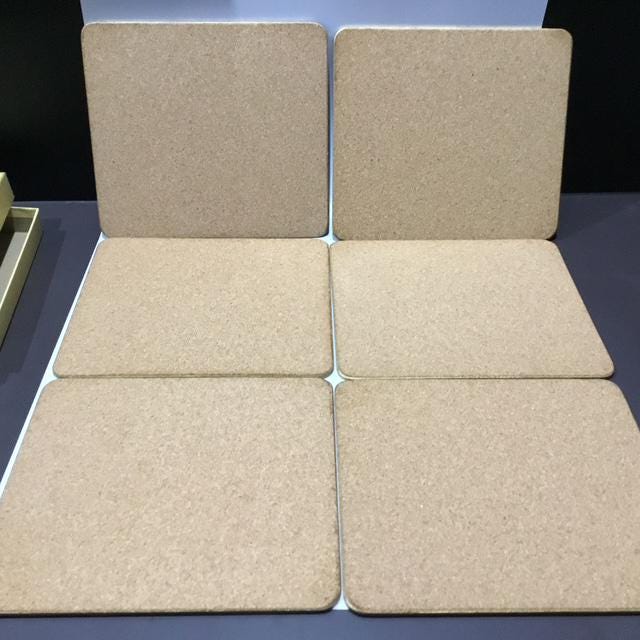 Vintage 1970s Cork-Backed Placemats, Retro Mid-Century Kitchen Décor, Set of 6 Clover Leaf Old Coaching