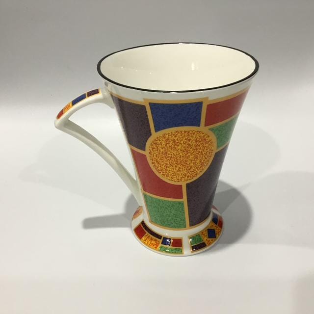 Vintage Mid Century Bone China Coffee Cup, Bauhaus Style Staffordshire Buy 1 or a set of, Made in England