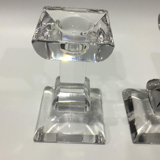 Villeroy & Boch Siena Crystal Candle Holders, Vintage 1990s Austrian Glass Candlesticks (Set of 2)