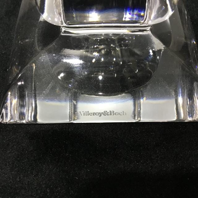 Villeroy & Boch Siena Crystal Candle Holders, Vintage 1990s Austrian Glass Candlesticks (Set of 2)