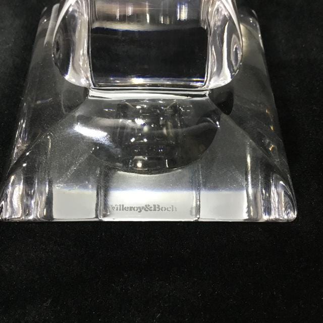 Villeroy & Boch Siena Crystal Candle Holders, Vintage 1990s Austrian Glass Candlesticks (Set of 2)