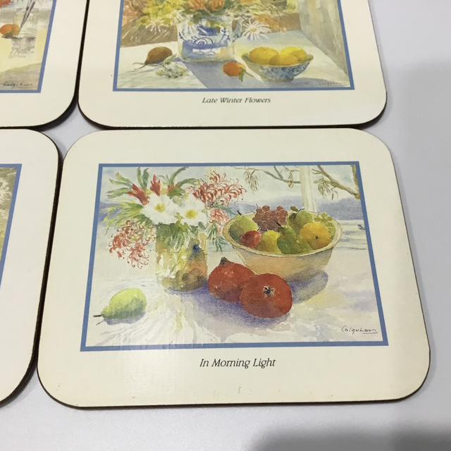 Vintage Jason Coasters, Set of 5, 1970s New Zealand Still Life Breweriana, No Box