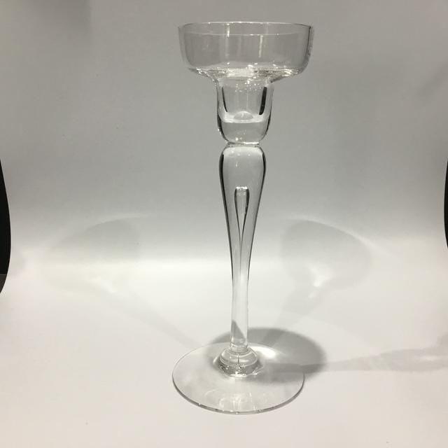 Vintage Dartington Crystal Candle Holder, 1990s Mid-Century Glass Decor