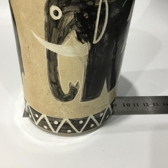 Hand Carved Kenyan Kisii Soapstone Elephant Canister, African Decorative Stone Container, 1990s Global Home Decor 20cm tall