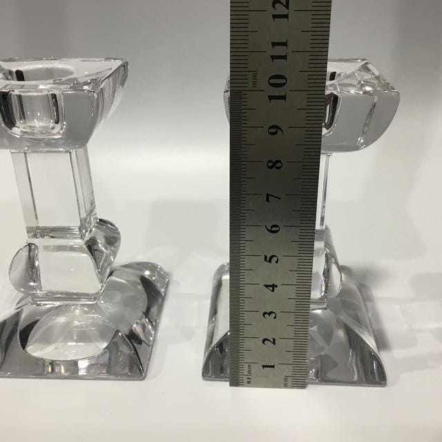 Villeroy & Boch Siena Crystal Candle Holders, Vintage 1990s Austrian Glass Candlesticks (Set of 2)