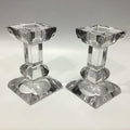Villeroy & Boch Siena Crystal Candle Holders, Vintage 1990s Austrian Glass Candlesticks (Set of 2)