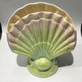 Lustreware Australian pottery shell fan, scallop shape, pattern 811, 21cm high