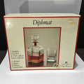 Luigi Bormioli Decanter Set, Italian Crystal, Unused with Box & Stickers, 1980s Vintage Glassware