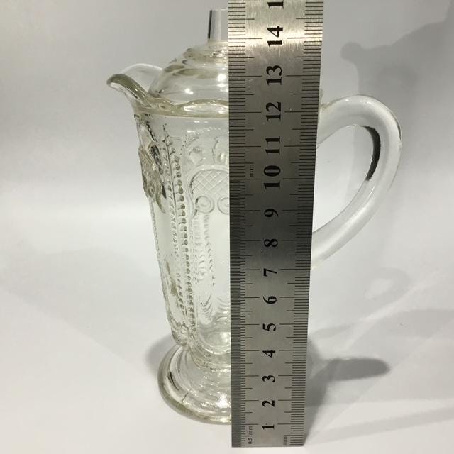 Vintage Crown Crystal Owl & Feather Jug, 1930s Australian Pressed Glass, Small Collectible Vase