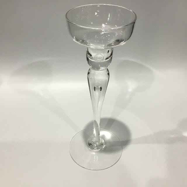 Vintage Dartington Crystal Candle Holder, 1990s Mid-Century Glass Decor