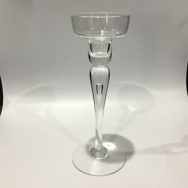 Vintage Dartington Crystal Candle Holder, 1990s Mid-Century Glass Decor