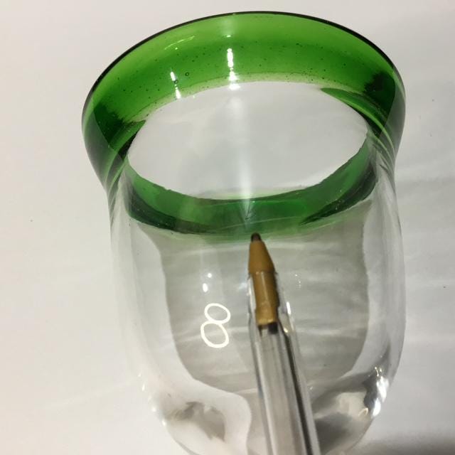 Hand Blown Mexican Green Glass Goblets Set of 5 Recycled Artisan Wine Glasses