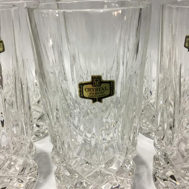 Set of 6 Crystal Zajecar Yugoslavia Vintage Tumblers VGC heavy 275ml