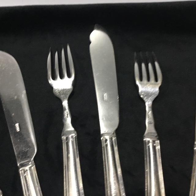 1950s EPNS Silver Plated Fish Knife & Fork Set Vintage, Mid Century Collectible Cutlery