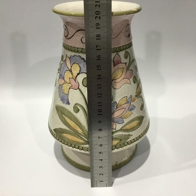 Vintage Italian Mid Century Pottery Vase, Floral Ceramic, Retro Home Décor