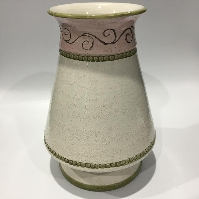 Vintage Italian Mid Century Pottery Vase, Floral Ceramic, Retro Home Décor