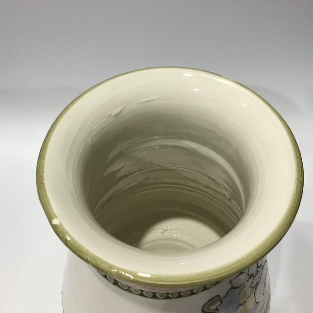 Vintage Italian Mid Century Pottery Vase, Floral Ceramic, Retro Home Décor